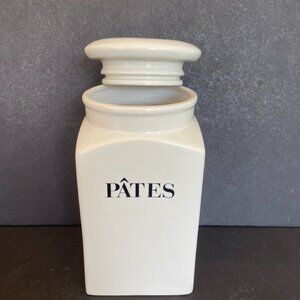 PATES White Ceramic Lidded Jar Canister by Terence Conran Habitat UK 9" RARE